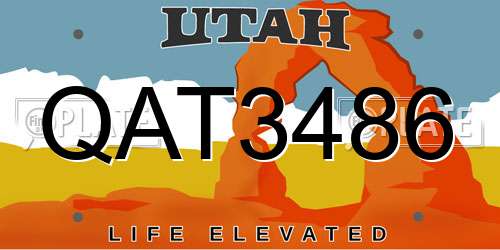 QAT3486 Utah License Plate
