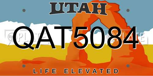 QAT5084 Utah License Plate