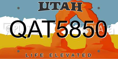 QAT5850 Utah License Plate