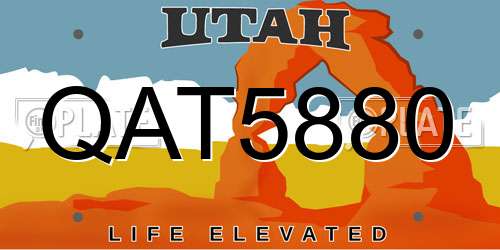 QAT5880 Utah License Plate