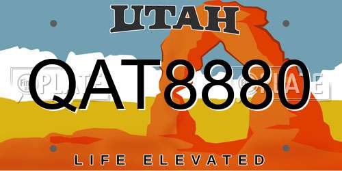 QAT8880 Utah License Plate