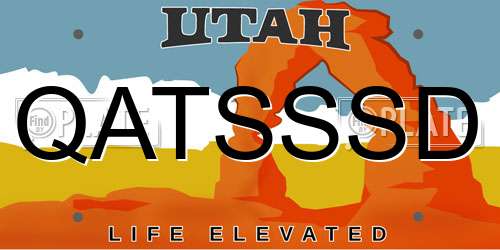 QATSSSD Utah License Plate