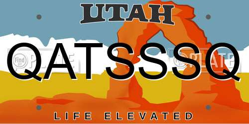 QATSSSQ Utah License Plate