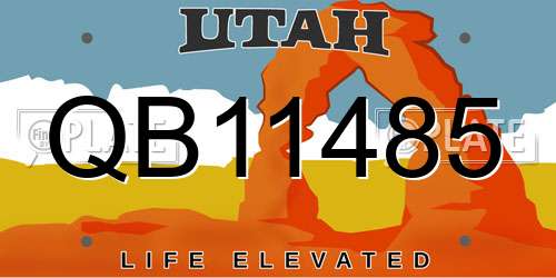 QB11485 Utah License Plate