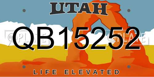 QB15252 Utah License Plate