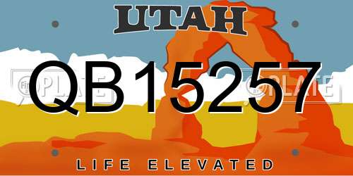 QB15257 Utah License Plate