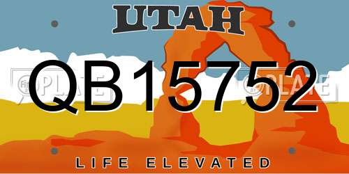 QB15752 Utah License Plate