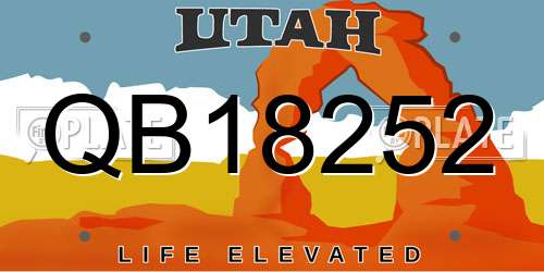 QB18252 Utah License Plate