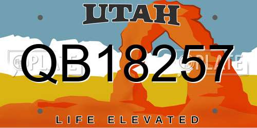 QB18257 Utah License Plate