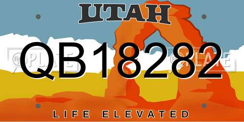 QB18282 Utah License Plate