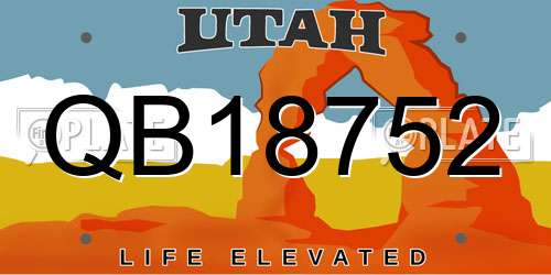 QB18752 Utah License Plate