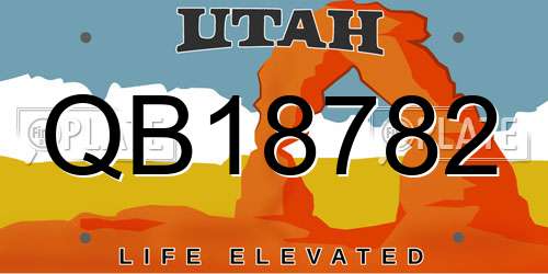 QB18782 Utah License Plate