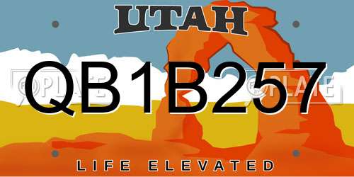 QB1B257 Utah License Plate