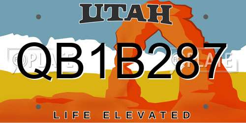 QB1B287 Utah License Plate