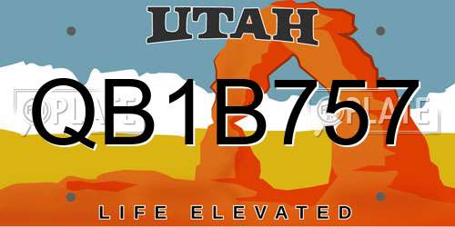 QB1B757 Utah License Plate