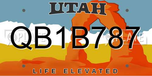 QB1B787 Utah License Plate