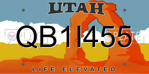 QB1I455 Utah License Plate