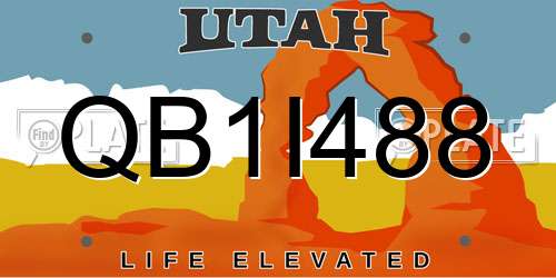 QB1I488 Utah License Plate