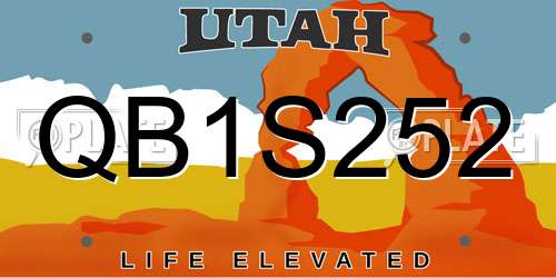 QB1S252 Utah License Plate