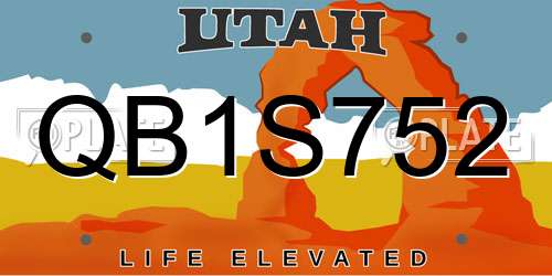 QB1S752 Utah License Plate