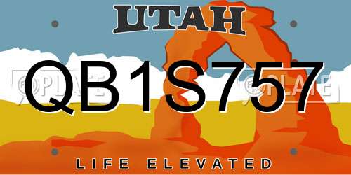 QB1S757 Utah License Plate