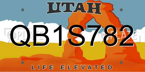 QB1S782 Utah License Plate