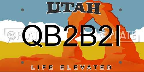 QB2B2I Utah License Plate