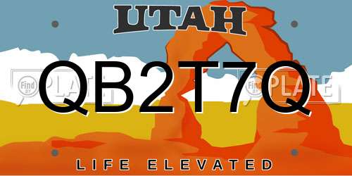 QB2T7Q Utah License Plate
