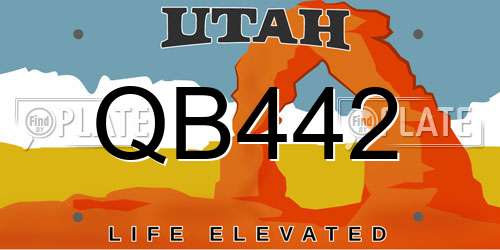 QB442 Utah License Plate