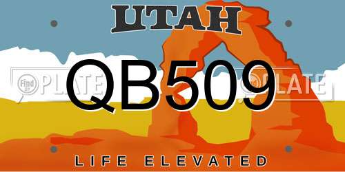 QB509 Utah License Plate
