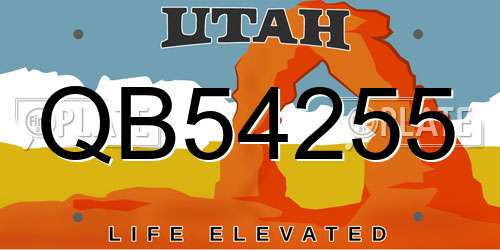 QB54255 Utah License Plate