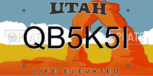 QB5K5I Utah License Plate