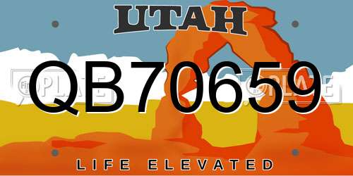 QB70659 Utah License Plate