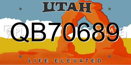 QB70689 Utah License Plate