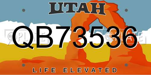 QB73536 Utah License Plate