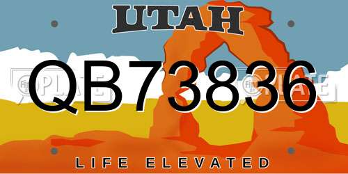 QB73836 Utah License Plate