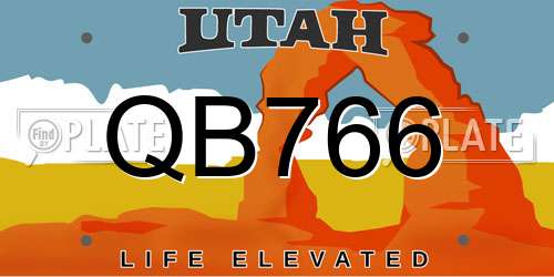 QB766 Utah License Plate