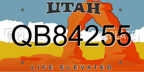 QB84255 Utah License Plate