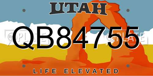 QB84755 Utah License Plate