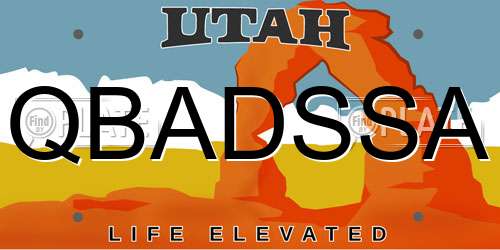 QBADSSA Utah License Plate