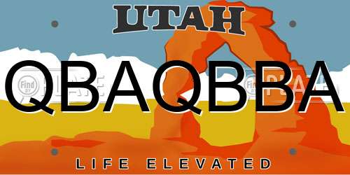 QBAQBBA Utah License Plate