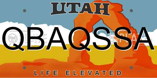 QBAQSSA Utah License Plate