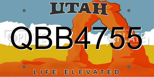 QBB4755 Utah License Plate