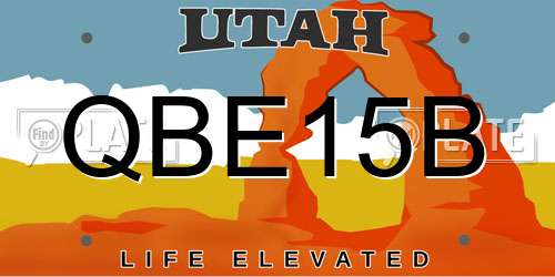 QBE15B Utah License Plate
