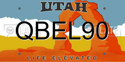 QBEL90 Utah License Plate