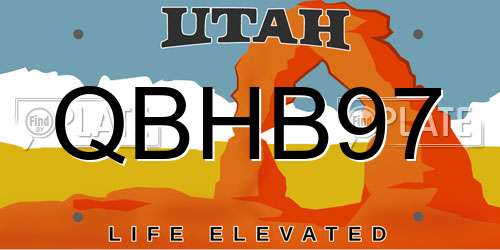 QBHB97 Utah License Plate