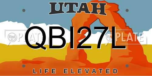 QBI27L Utah License Plate