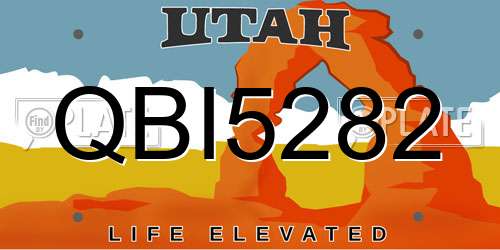 QBI5282 Utah License Plate