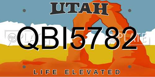QBI5782 Utah License Plate