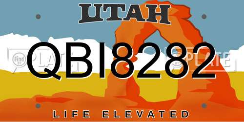 QBI8282 Utah License Plate